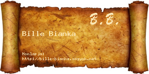 Bille Bianka névjegykártya